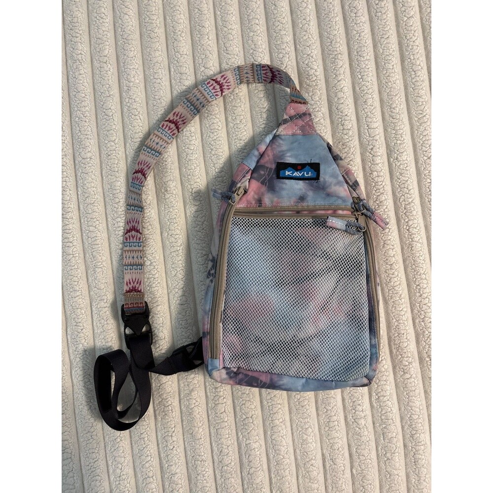 KAVU Yoho Sling Bag Boho Travel Hiking Camping Hippie Tie Dye Purse Crossbody